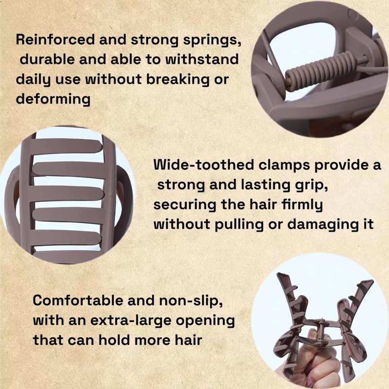 4 Pack Bow Claw Hair Clips, Large Non-Slip Clips for
