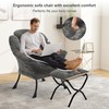 Halituny Fabric Lazy Chair with Ottoman, Oversized Upholstered Sofa Chair