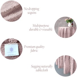 Trimming Shop 50 Inch Glitter Sequin Tablecloth Premium Glitter Tablecloth Round for Home and Dining Room Weddings Banquet Events Christmas Party Decoration (1 Piece)