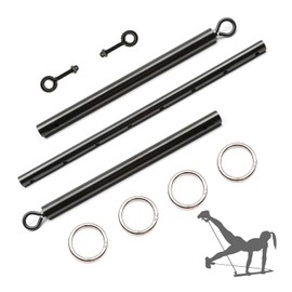 Black Adjustable 3 in 1 Spreader Bar Set Adjustable Straps Sports Aid Training Fitness Kit Workout Bar,Home Yoga Gym Kit with Fur Flocking Storage Bag