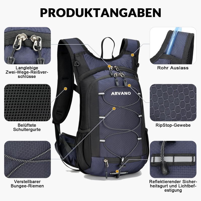 Arvano Bicycle Backpack Lightweight Ski Backpack Small Hiking Backpack MTB