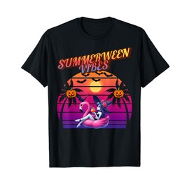 Summerween Vibes Witch Flamingo Float, Witch Summerween Vibe T-Shirt for Men Women