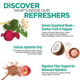 COUNTRY FARMS Refreshers, Super Greens and Electrolytes, Essential Minerals and Superfoods, Hydration Support, Promotes Natural Energy, with Fiber, Mint Mojito, 30 Servings