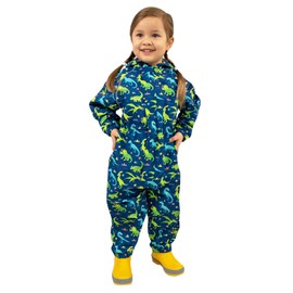 Jan & Jul Kids' Cozy-Dry Adjustable Rain Suit, Waterproof and Fleece-Lined, Cozy-Dry: Dinoland