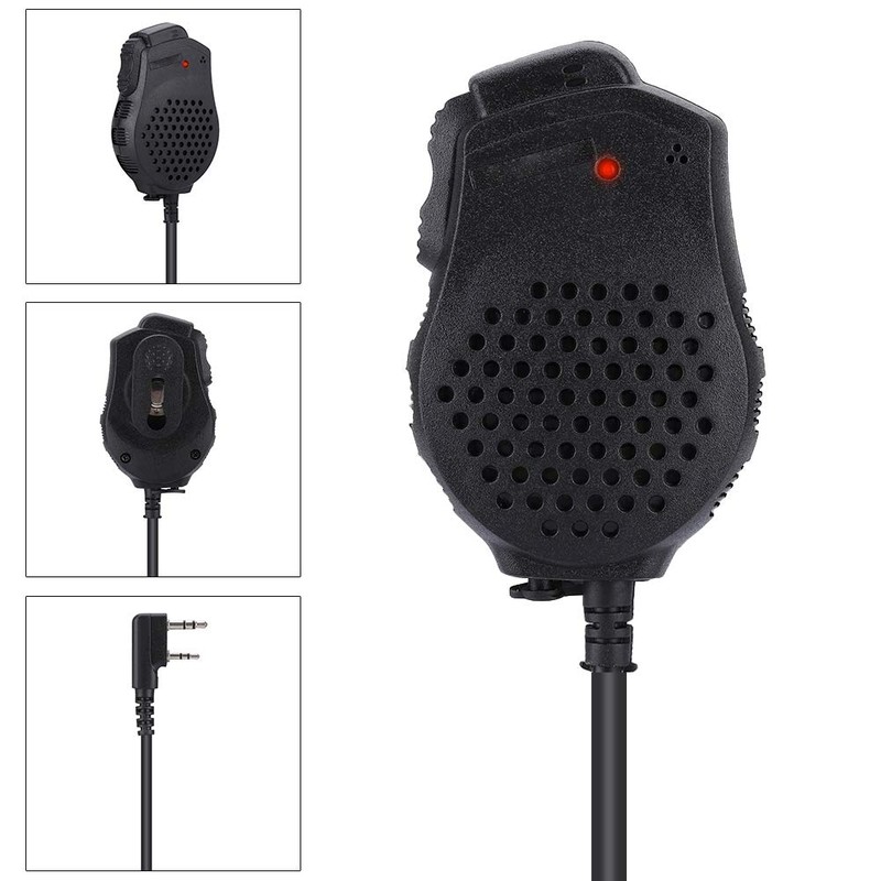Walkie Talkie Speaker Microphone, Dual PTT Handheld Shoulder 2-Way Radio