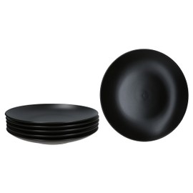 MamboCat Panther Set of 6 Dinner Plates, Black, Diameter 27.5 cm, Matte Stoneware Dinner Plates for 6 People, Large Plates for Barbecuing etc. Crockery for Breakfast, Lunch, Coffee & Dinner
