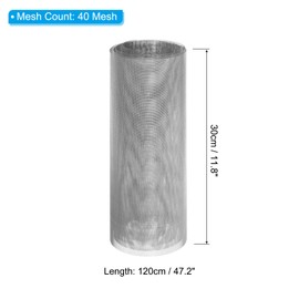 PATIKIL 11.8"x47.2" Stainless Steel Woven Wire Mesh, 40 Mesh Security Screen Mesh Sheet Wire Mesh Air Vent Mesh for Garden Animal Cage