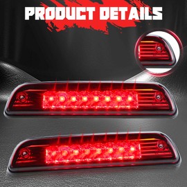 For 1995-2015 Toyota Tacoma High Mount LED 3rd Brake Light Third Light Brake CHMSL Center Light (Electroplate Cover Red Lens)