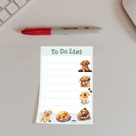 Golden Retriever Sticky Notepad to Do List | Kawaii Lover Gifts for Women | Office School Supply Dog Sticky Notes 4"x6" 50 Pages