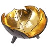 GURU SHOP Coconut Bowl, Exotic Decorative Bowl - Leaf, Gold,