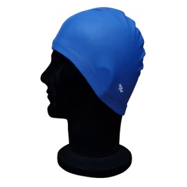Blue Reef Elasticated Stretchy Anti Tear Easy Fit Plain Deluxe Pull On Swimming Hat Swim Cap One Size Suitable For All Ages 3+ Years (Navy Blue)