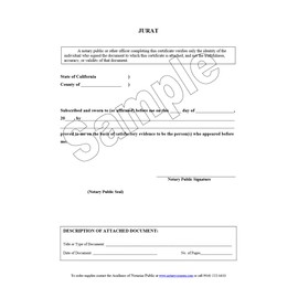 California Jurat Pad
