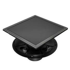 morefine Square Shower Floor Drain with Flange, Shower Drain 6 inch with 2 in 1 Tile-Insert Cover, SUS 304 Stainless Steel, Matte Black