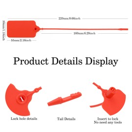 Plastic Seals Shipping Tags Label Logistics Use Sign Tie, Sealing Storage Multi Purpose Name ID Tag for Backpack, Schoolbag, Car Key, Luggage(100pcs,Red)