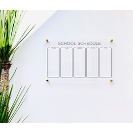 Large Clear Acrylic Weekly Calendar for wall | Dry-Erase Message White Board Calendar Wall Mounted Office Home Family Organization Tools Must Haves School Kids Adult Mom Teen Monthly Weekly ADHD Tools