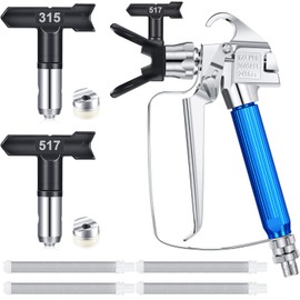 Tondiamo 8 Pieces Airless Paint Sprayer Gun with Nozzle Guard 2 Spray Gun Tips and 4 Airless Paint Spray Filter for Machine Accessories(517, 315)