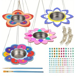 TYXHXTF 4 Pack Bird Feeders, Paint Your Own Bird Feeders, DIY Wooden Arts and Crafts for Boys Girls Outdoor Garden Decoration