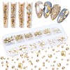 660Pcs Champagne Gold Crystal Rhinestones Nail Art Flat Back Round