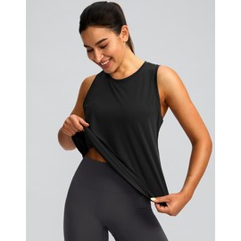 Women's Workout Tops Racerback Athletic Tank Tops Sleeveless Loose Fit Yoga Running Gym Shirts for Women(Black,XL)
