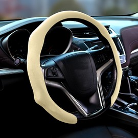 Suede Steering Wheel Cover for Car Breathable, Anti-Slip, Odorless Design - Comfortable Grip, Universal Fit 15.5-16 Inch for Men and Women (Yellow)