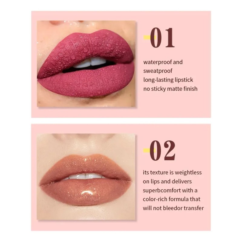 Set De 12 Labiales Mate De Larga Duración Pintalabio Regalo