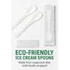 100 Disposable Sugar Fibre Ice Cream Sticks - Individually Wrapped,