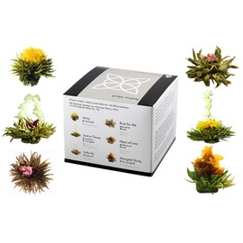 Feelino Elegant Mixing Box of 6 Black Tea Flowers Feelino Black in Great Tasting and Gift Box with 6 Different Tea Roses, Pack of 1