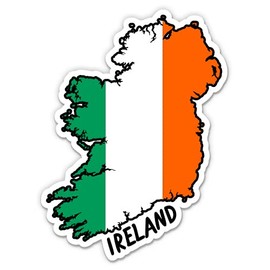 Squiddy Ireland Map with Flag - Vinyl Sticker Decal for Phone, Laptop, Water Bottle - 3"