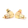 ZUYO 2Pcs 90 Degree RCA Adapter,Gold-Plated Right Angle Connector Male