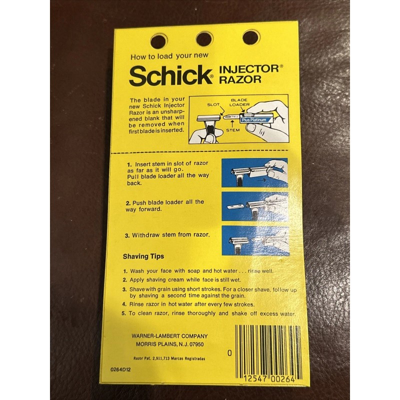 Schick Injector Razor Plus Platinum Blades New Single Edge Coated