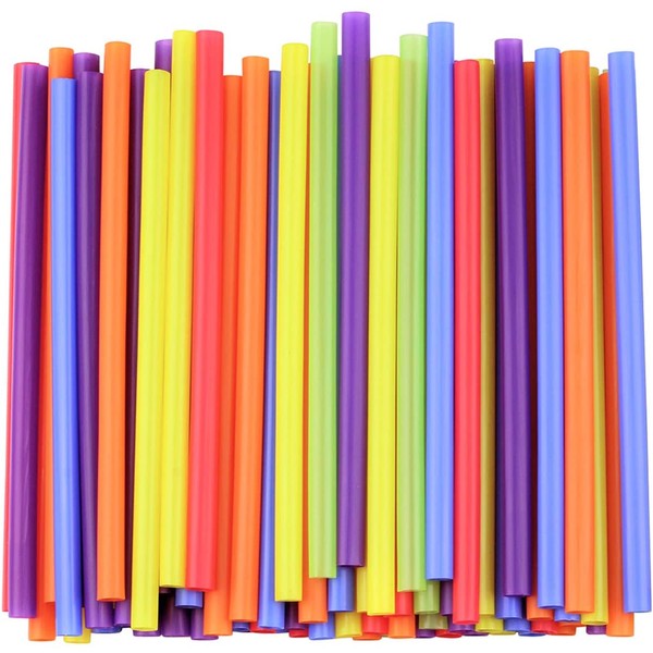 [100 Count] Jumbo Smoothie Straws - 8.5" High - Assorted Colors
