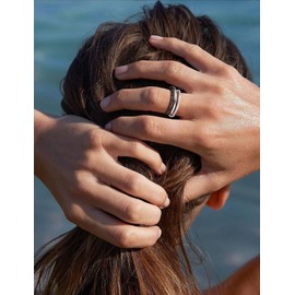 APOTIE Stackable Rings for Women 18K Gold Plated Interlocking Ring Stack Set Gold Silver Mixed Metal Statement Rings Dainty Cubic Zirconia CZ Fashion Connected Band Thumb Ring Jewelry Gift for Women