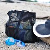 CHENGZI Mesh Beach Bag, Large Capacity Storage Tote, Multiple Pockets,