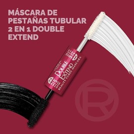 L'Oréal Paris Double Extend Beauty Tubes - Máscara alargadora de pestañas, negro más negro, 0.33 onzas líquidas