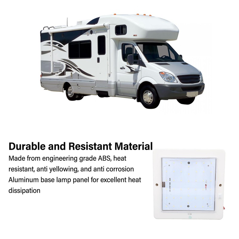 8x8 Inch DC 12‑24V Square RV Cabin Ceiling Lamp 9W