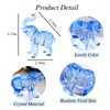 Ornalrist Crystal Blue Elephants Figurines Glass Decor Animal Figurines, Elephant
