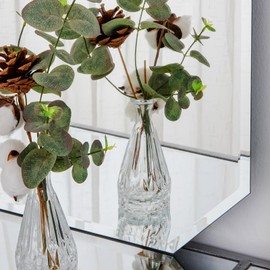 Chende 2PCS Bathroom Wall Mirror, 20" x 40" Large Frameless Mirror with Beveled Edge, Octagonal Beveled Mirror for Living Room, Bedroom, Entryway, Hallway