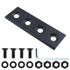 MEETOOT 80mm/3.15inch Barn Door Track Connector Sliding Door Hardware Metal Splicing Plate Repair Fastener Ferrous Metal Splice Suitable for Sliding Barn Door Track and TV Wall Hanger and Closet Door