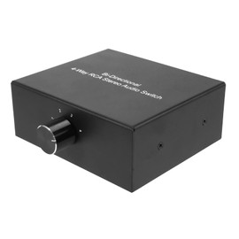 Aswalling 4-Way Stereo L/R Sound Channel Bi-Directional Audio Switcher, 1 in 4 Out /4 in 1 Out, Audio Switch Splitter for Speaker