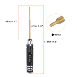 sourcing map 2pcs RC Hex Screwdriver 0.9mm Titanium Hexagon Screwdrivers Wrench RC Hex Driver Repair Tool for RC Models Car Helicopter Boat