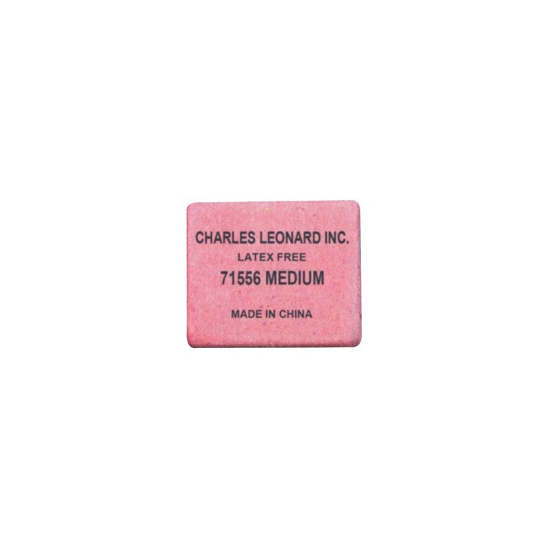 Charles Leonard Eraser, Synthetic, Latex Free, Block Shape, Medium, Pink,