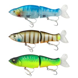 SANTUO 3pcs Fishing Lure Multi Joint Segmented Fishing Lure for Fresh and Saltwater Slow Sinking Bait with Hook for Bass Trout Pike Walleye Salmon Crappie