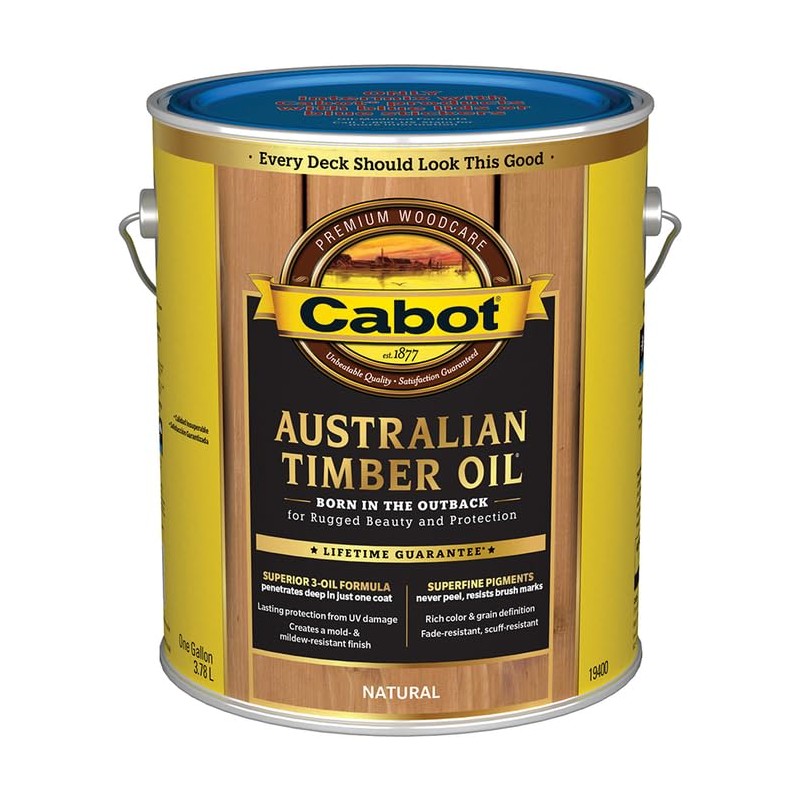 Cabot 140.0019400.007 Australian Timber Oil Water Reducible Stain, 1 gal,