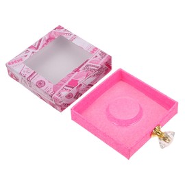 Ipetboom 1pc Fashion Lash Wrapping Case Handle Rectangle Open Window Design for Easy Viewing Lash Packaging Box for False Eyelashes for Portable for Cosmetic Bag