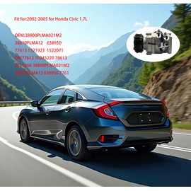 CEYGXICE AC Compressor & A/C Clutch CO 4914AC Replacement for Honda Civic 1.7L 2002-2005 0610061 6511266 2004914AM 471-7051