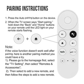 Voice Remote Control Compatible with Google Chromecast 4k Snow Streaming Media Player, Replacement Voice Remote Control for Google TV Remote G9N9N