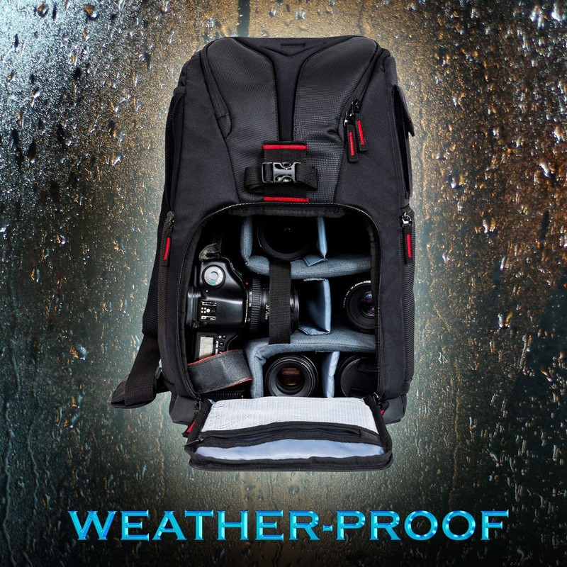 Deco Gear DSLR Camera Backpack, Customizable Compartments for Cameras, Lenses,