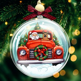 German Shepherd Dog Christmas Ball Ornament - Beautiful Holiday Decoration for Dog Lovers - Xmas Clear Plastic Ball Tree Ornament for Pet Owners - 2024 Christmas Home Decor