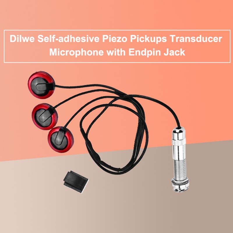 Self adhesive Piezo Transducer Microphone Pickup with Endpin Jack for