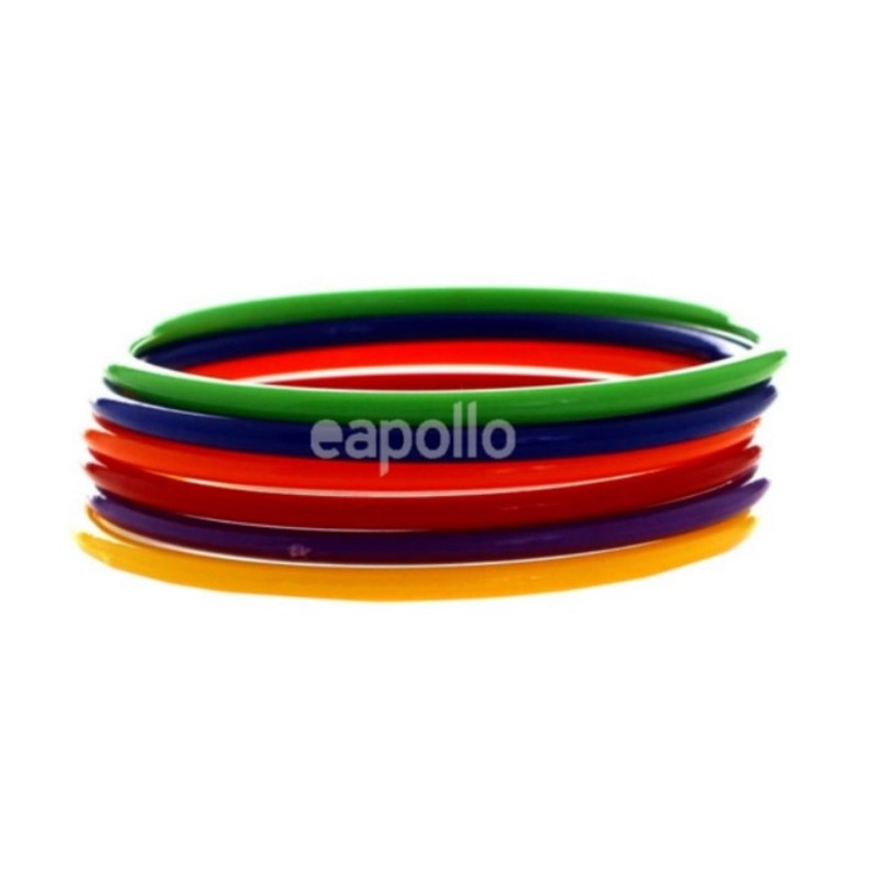 6 Pack Rainbow Pride Colour Plastic Bangles Bracelet Wristband Novelty